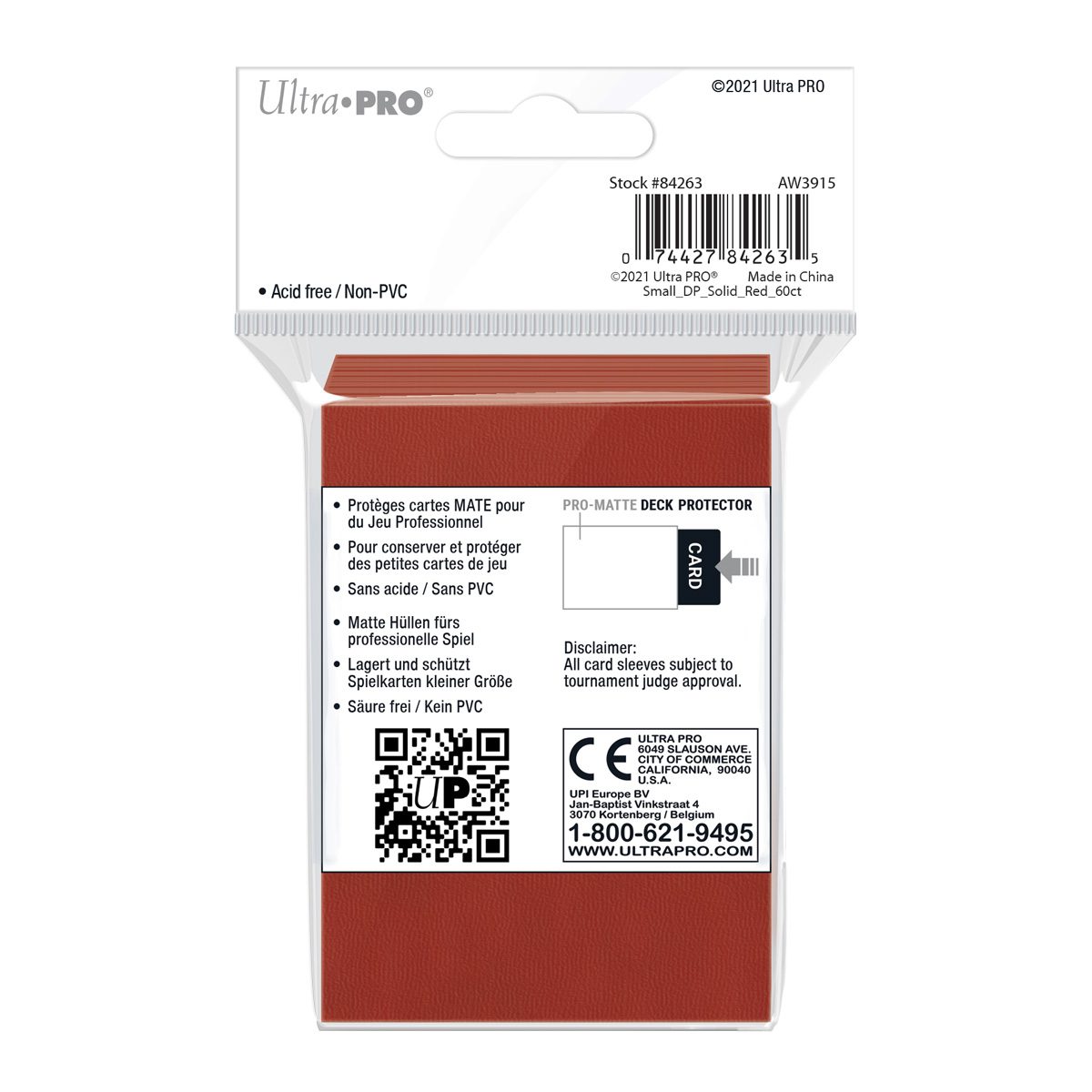 Deck Protector - 60 Small - Pro Matte - Red - Image 3