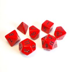 Dice Set - 4-20 - Opaque Poly Red W/Black