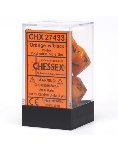 Dice Set - 4-20 - Vortex - Orange w/Black - Image 2