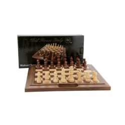 Chess Set - 40cm 16in Beveled Folding Walnut