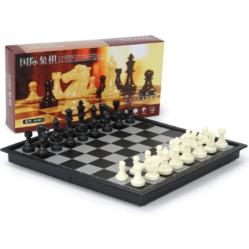 Chess Set - Folding Magnetic - Black & White - 36cm