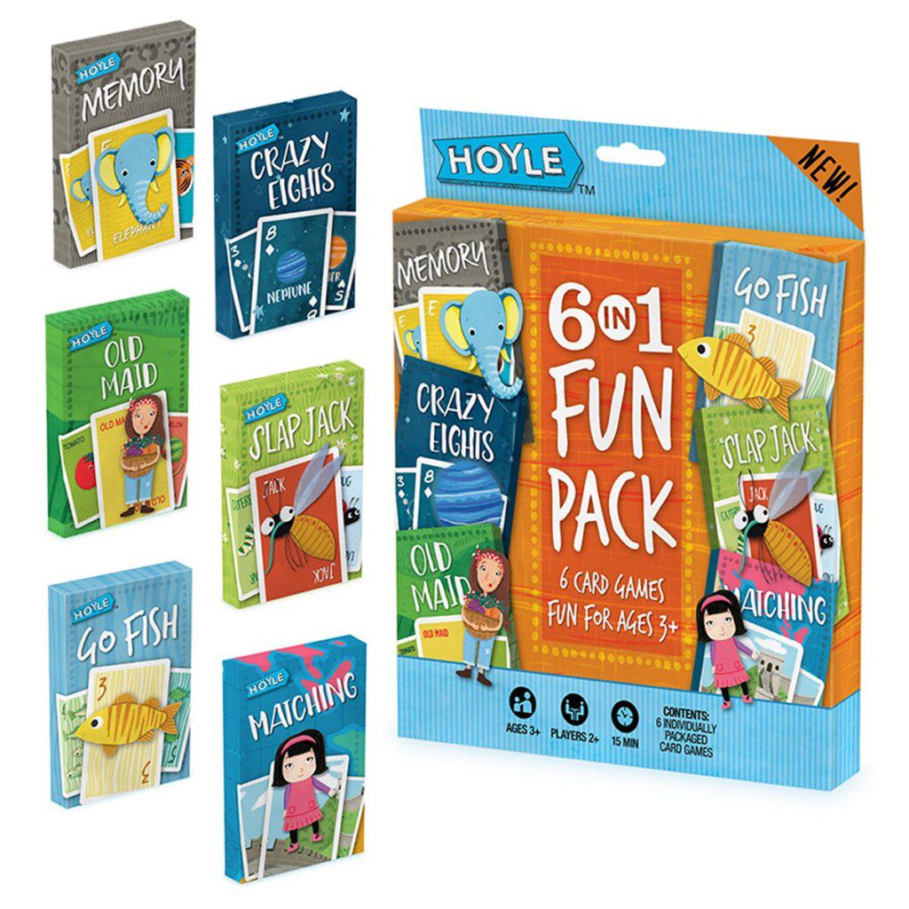 6 in 1 Fun Pack Kids Card Games Hoyle Mind Games