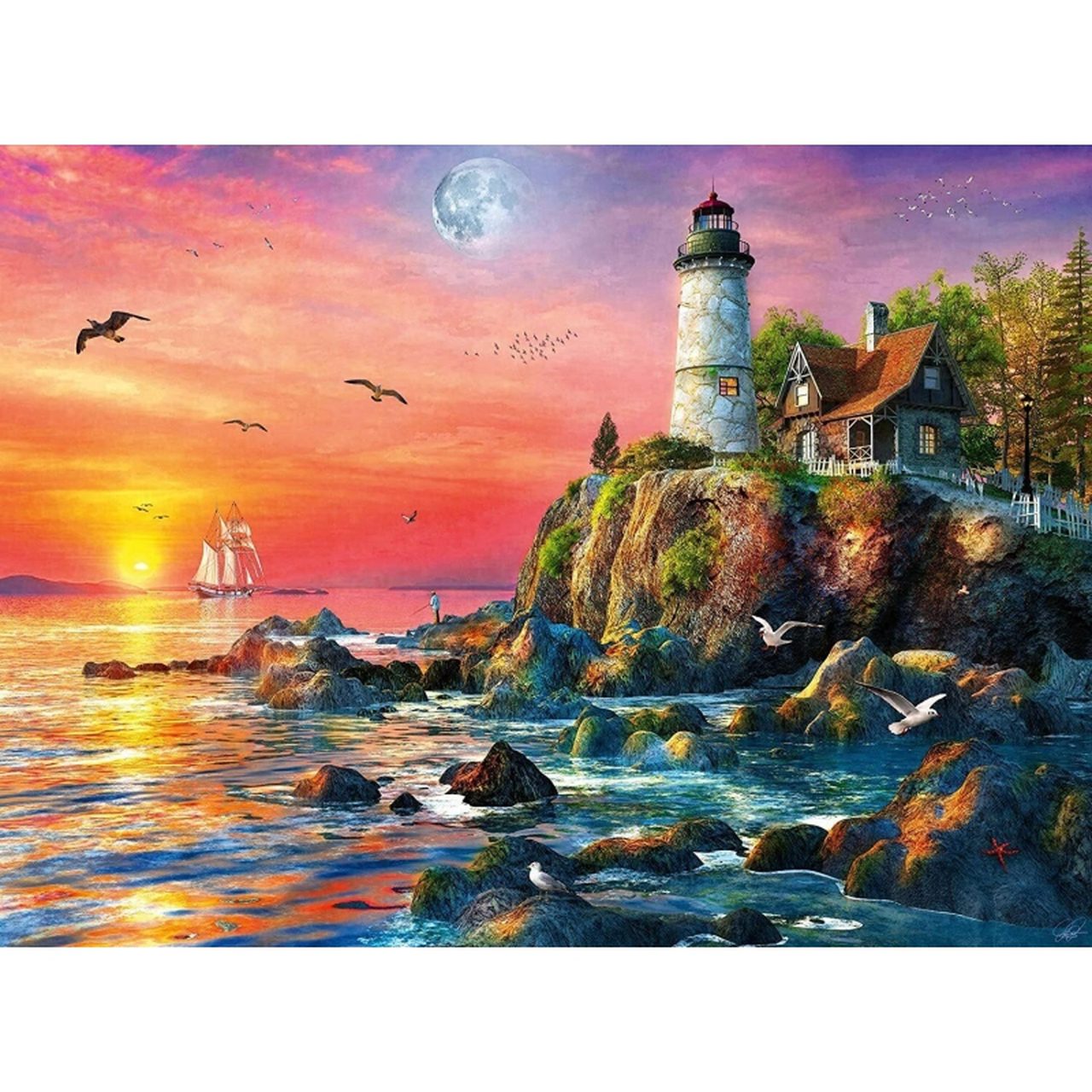 Lighthouse at Sunset - 500pc - Image 2