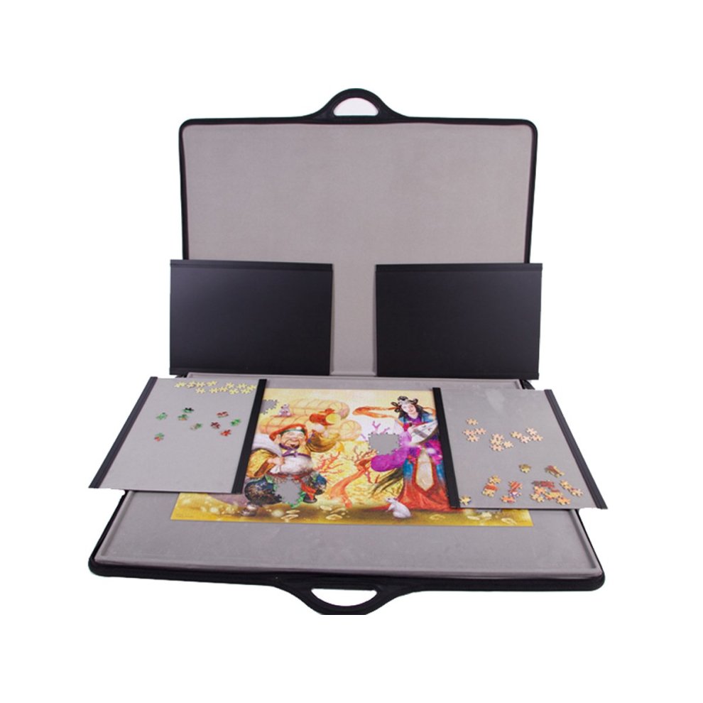  Jigsoo Portable Jigsaw Puzzle Board - 1500 Pieces Jigsaw Puzzle  Storage with Central Board and 2 Sorting Trays - Practical Puzzle Saver  Case with Cover, Shoulder Strap, Handles & Velcro Closure