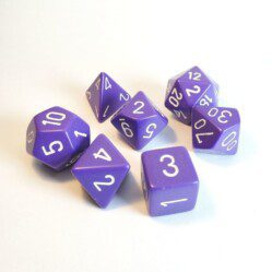 Dice Set - 4-20 - Opaque Purple W/White