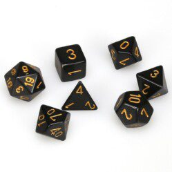 Dice Set - 4-20 - Opaque Black w/Gold