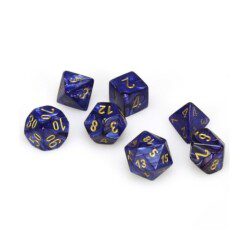 Dice Set - 4-20 - Scarab Royal Blue w/Gold