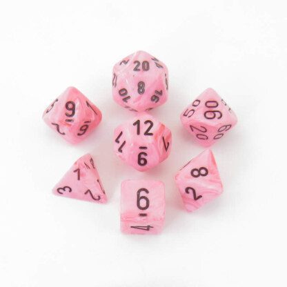 Dice Set - 4-20 - Vortex Snow Pink w/Black