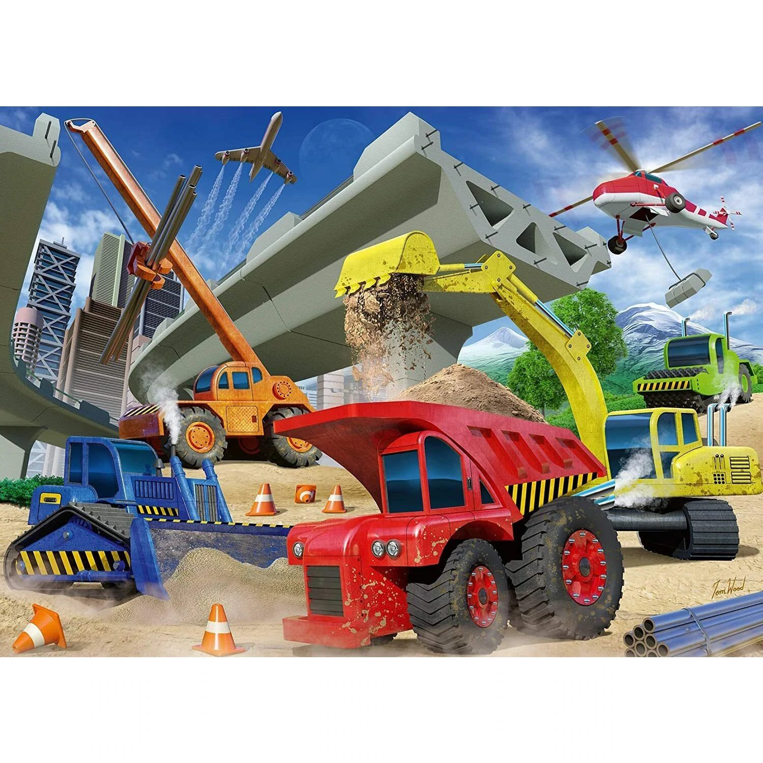 Construction Trucks Puzzle 60pc - Image 2