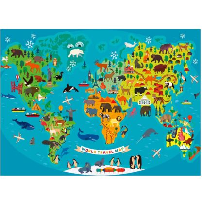 Animal World Map Puzzle 150pc - Image 2