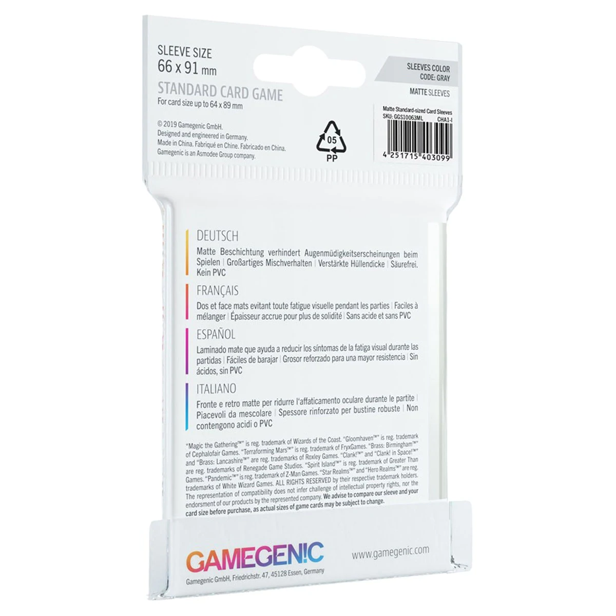 Gamegenic Prime Sleeves: Standard American, Card Games