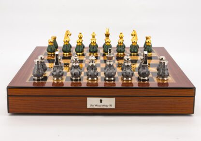 Chess Men - Grey & Green with Gold & Silver - 90mm - Image 8