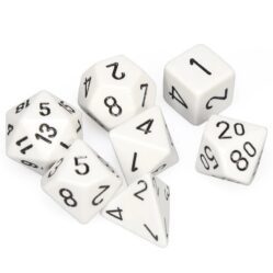 Dice Set - 4-20 - Opaque White w/Black