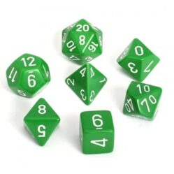 Dice Set - 4-20 - Opaque Green w/White