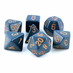Dice Set - 4-20 - Opaque Dusty Blue w/Copper