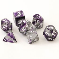 Dice Set - 4-20 - Gemini Purple-Steel w/White