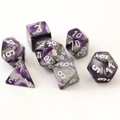 Dice Set - 4-20 - Gemini Purple-Steel w/White