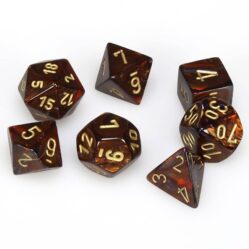 Dice Set - 4-20 - Scarab Blue Blood w/Gold