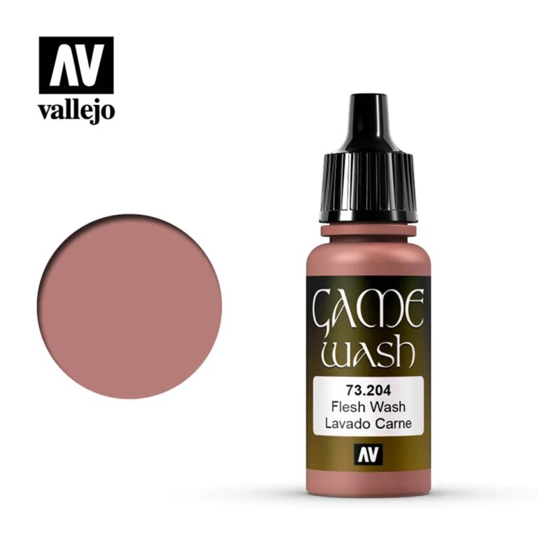 Vallejo Game Color Wash Flesh – 17ml, Acryl Waschlösung Für Figuren, Transparent, Zum Schattieren