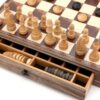 Compendium - 2 in 1 - Dal Rossi - 15in Chess with Checkers in Drawer - Image 4
