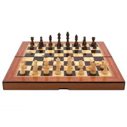 Chess Set - Folding Walnut - Shiny - 40cm