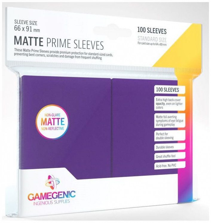 Gamegenic Matte Prime Card Sleeves Purple (66mm x 91mm) (100 Sleeves Per Pack)