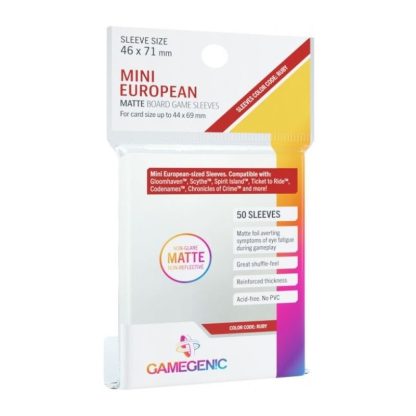 Gamegenic Matte Board Game Sleeves - Mini European Sized (46mm x 71mm) (50 Sleeves Per Pack)