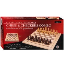 Chess & Checkers Set - 15in Bevel Edge