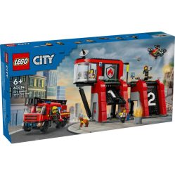 City - Fire Station with Fire Truck