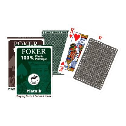 Playing Cards - Single - 100% Plastic Jumbo Index Poker (Green or Brown) - Image 2