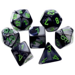 Dice Set - 4-20 - Mini Gemini Black-Grey w/Green