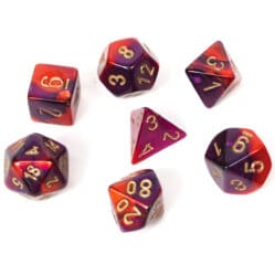 Dice Set - 4-20 - Mini Gemini Purple-Red w/Gold