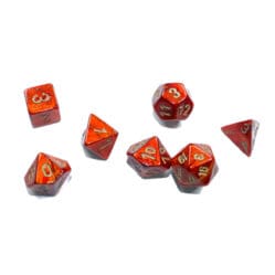 Dice Set - 4-20 - Mini Scarab Scarlet w/Gold