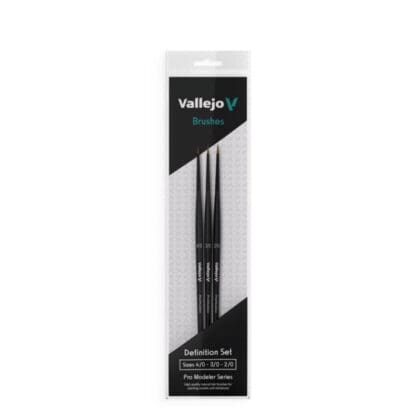 Vallejo Brushes - Pro Modeler - Definition Set - Natural Hair (Sizes 4/0, 3/0 & 2/0)