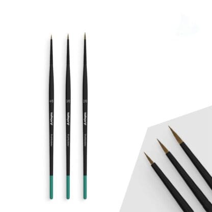 Vallejo Brushes - Pro Modeler - Definition Set - Natural Hair (Sizes 4/0, 3/0 & 2/0) - Image 2