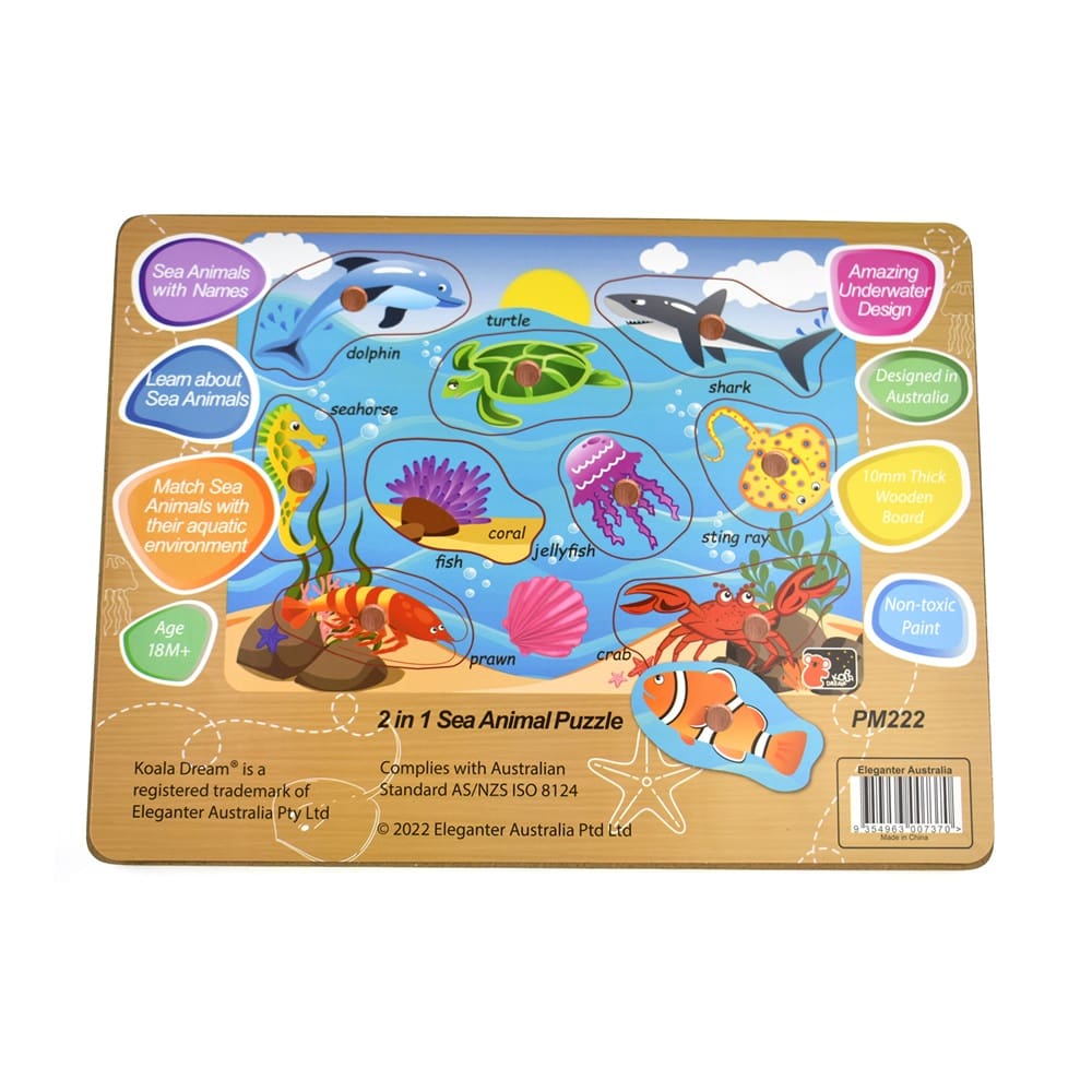 2 in 1 Sea Animal Peg Puzzle