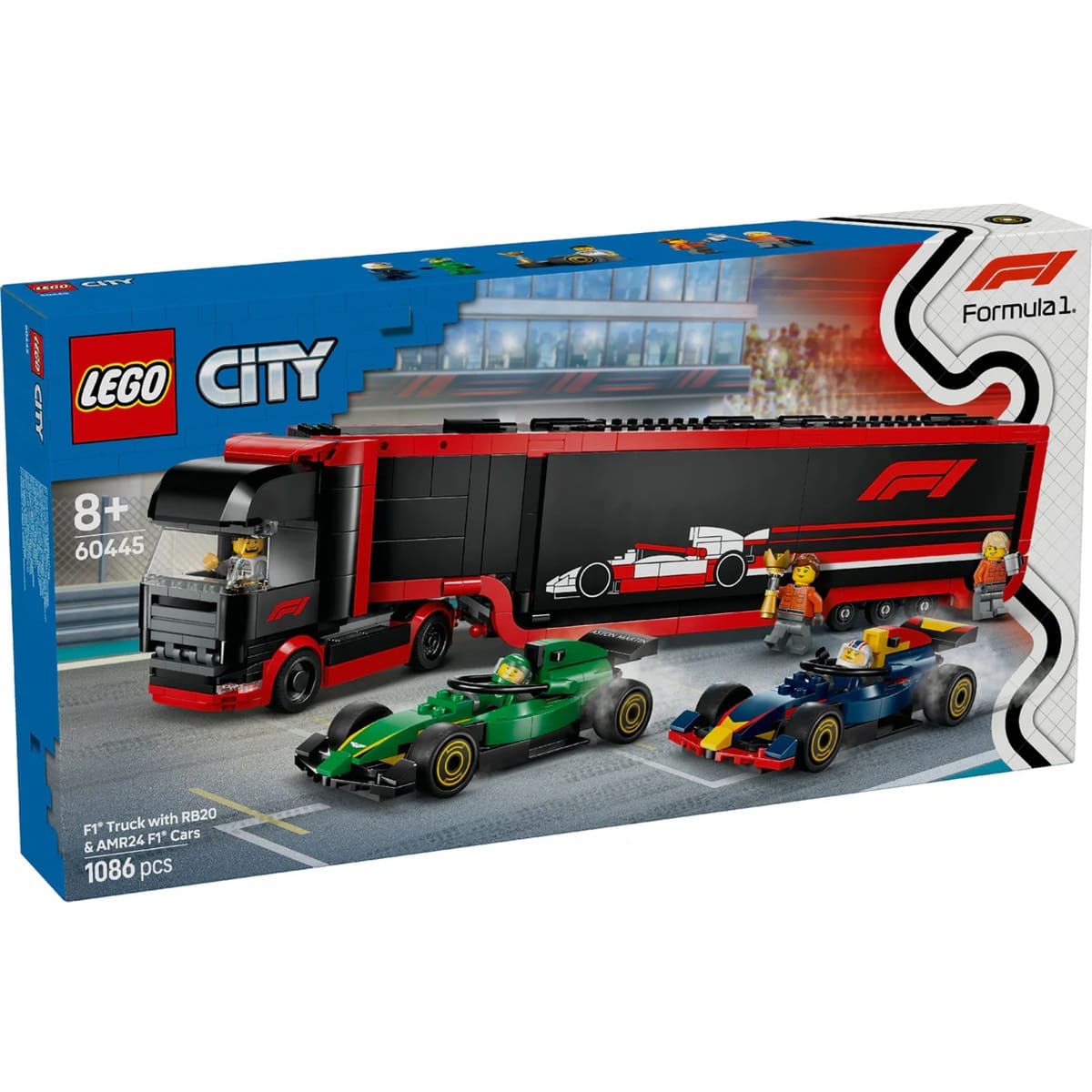 City - F1 Truck with RB20 & AMR24 F1 Cars