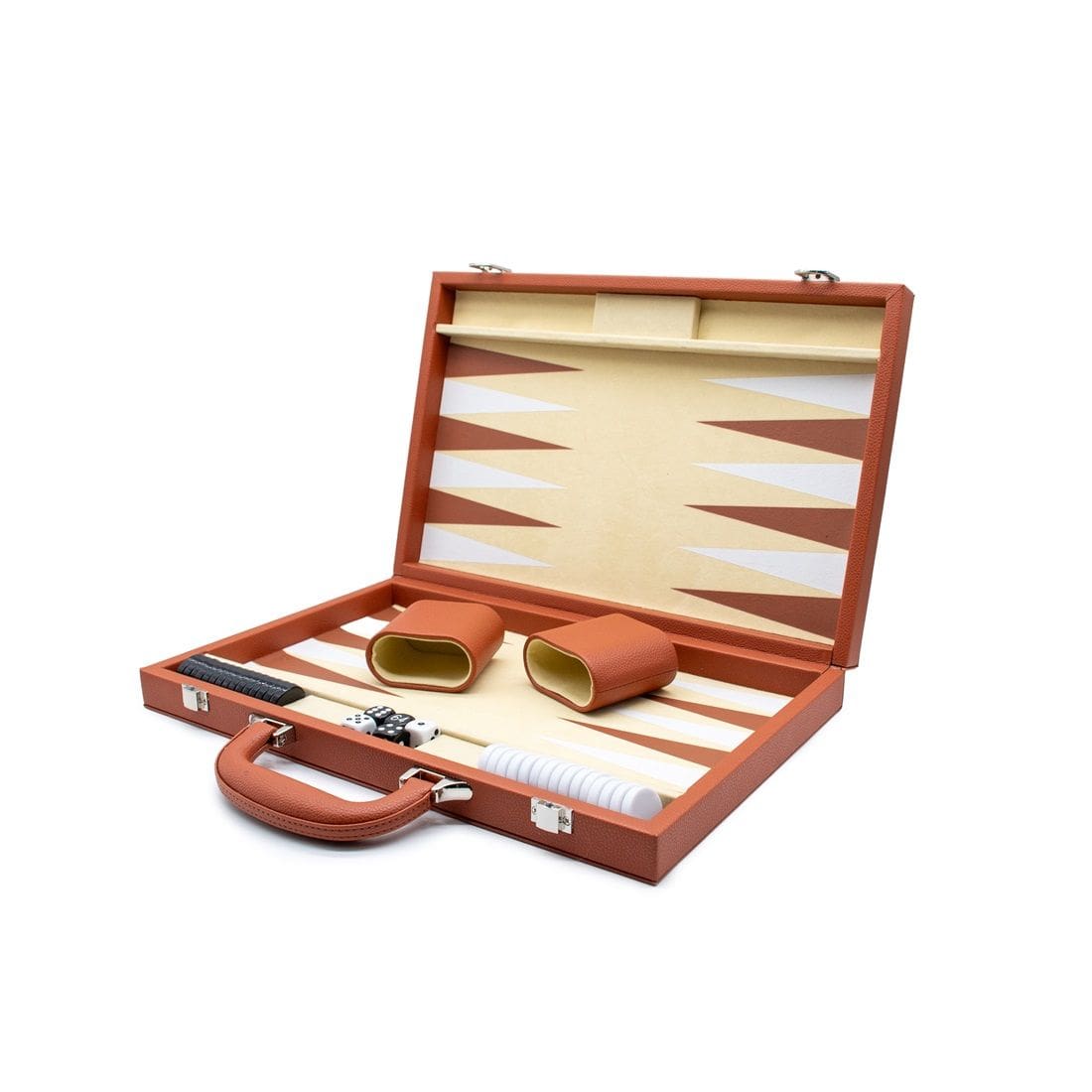 15in (38cm) Leather Backgammon Set - Brown (LPG)
