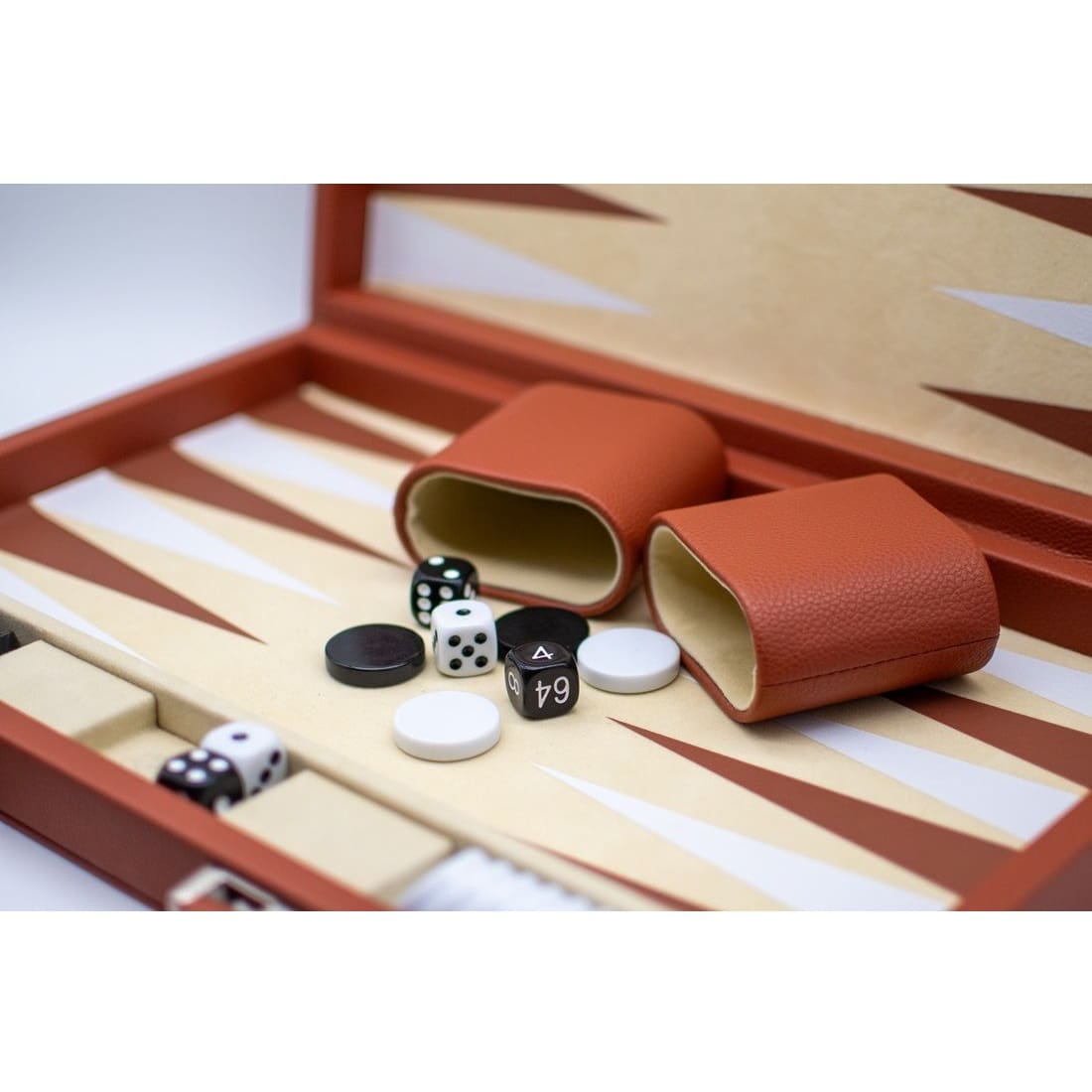 15in (38cm) Leather Backgammon Set - Brown (LPG) - Image 3