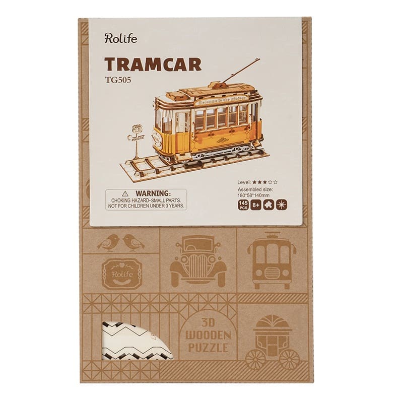 Classical 3D Wooden - Tram Carriage