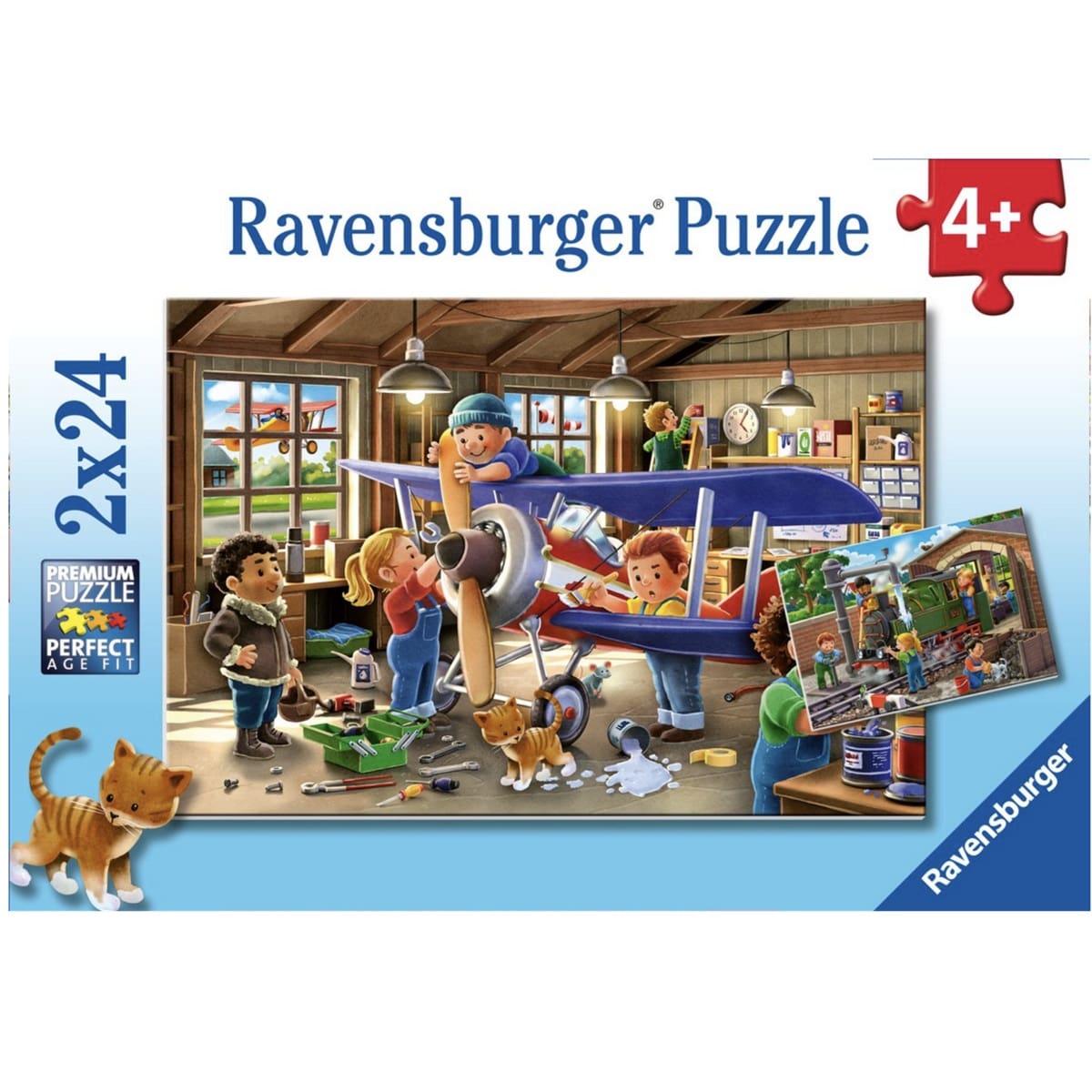 Airplane And Train Repairs Puzzle - 2x12pc