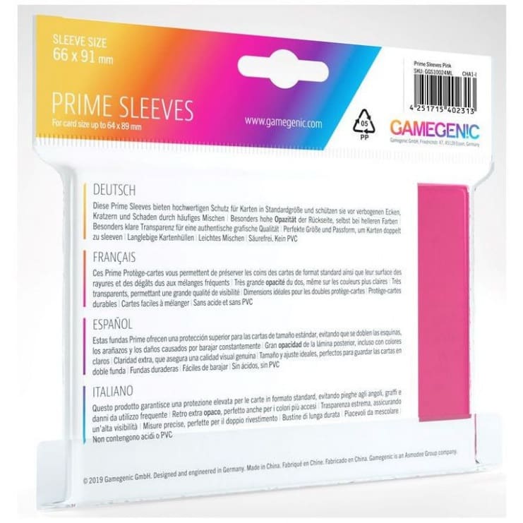 Gamegenic Prime Card Sleeves Pink (66mm x 91mm) (100 Sleeves Per Pack) - Image 3