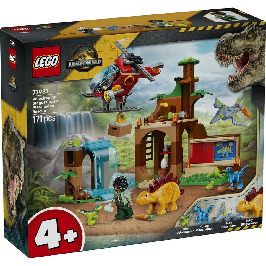 Jurassic World - Velociraptor, Stegosaurus & Pteranodon Rescue