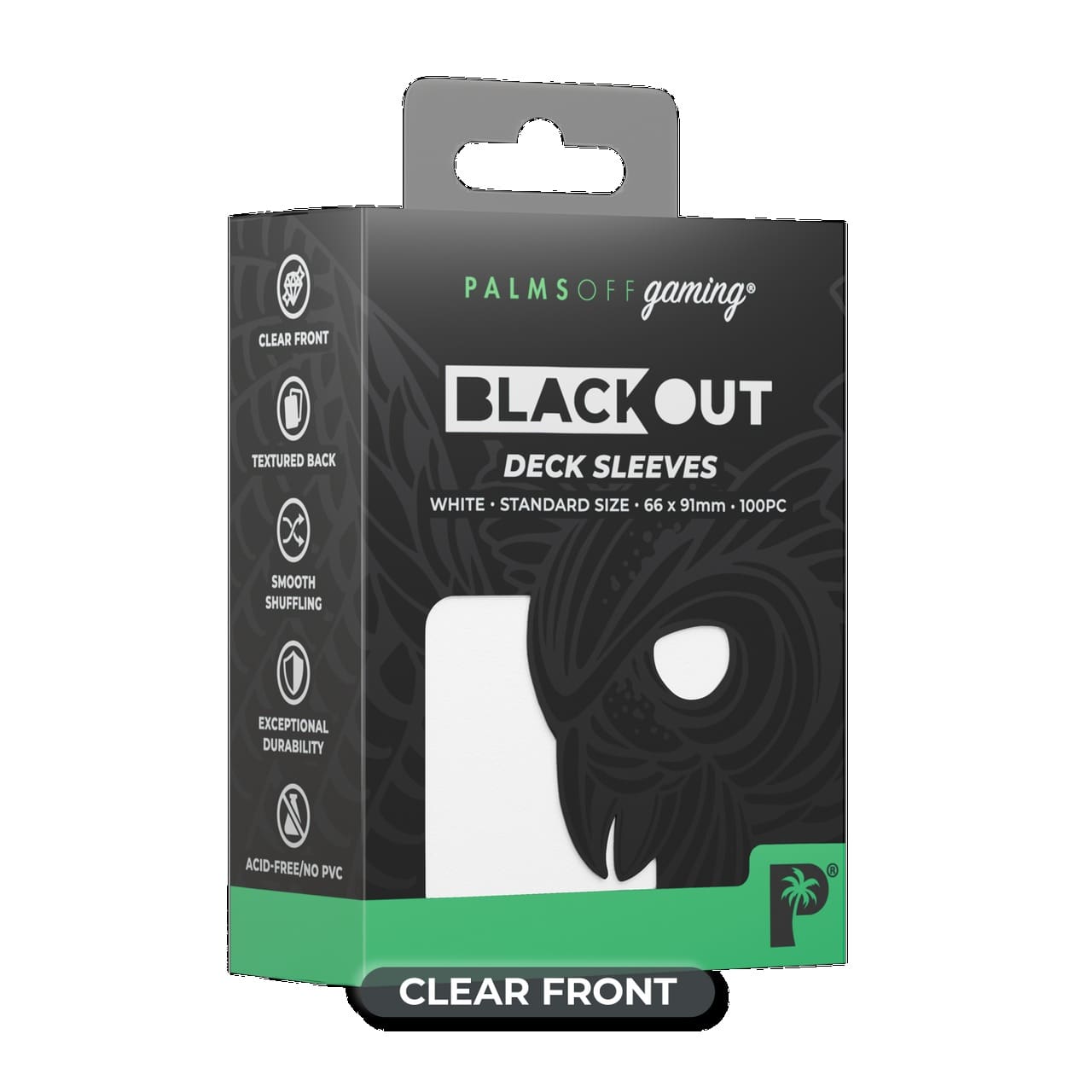 Palms Off Gaming - BLACKout Deck Sleeves - Standard - 100pc - WHITE