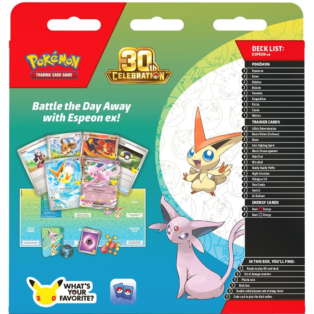 Pokemon - 30th Celebration - Espeon ex OR Umbreon ex - Battle Deck - Image 5