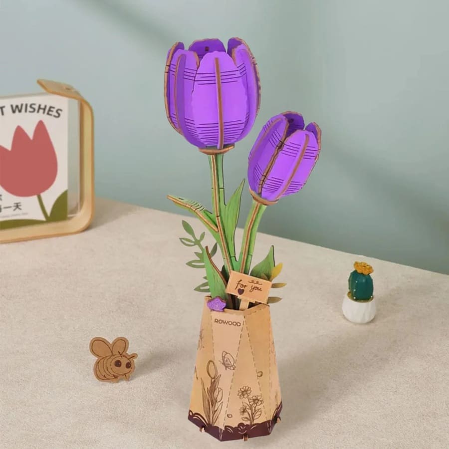 Wood Bloom - Purple Tulip - Image 3
