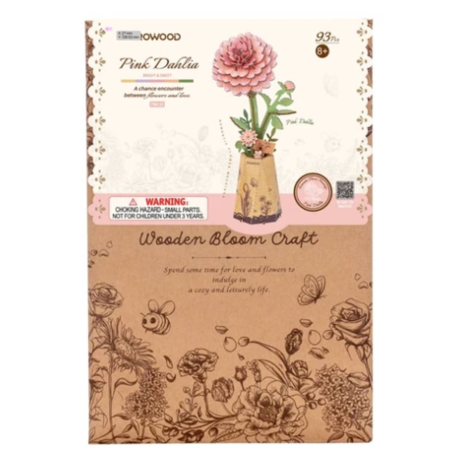 Wood Bloom - Pink Dahlia