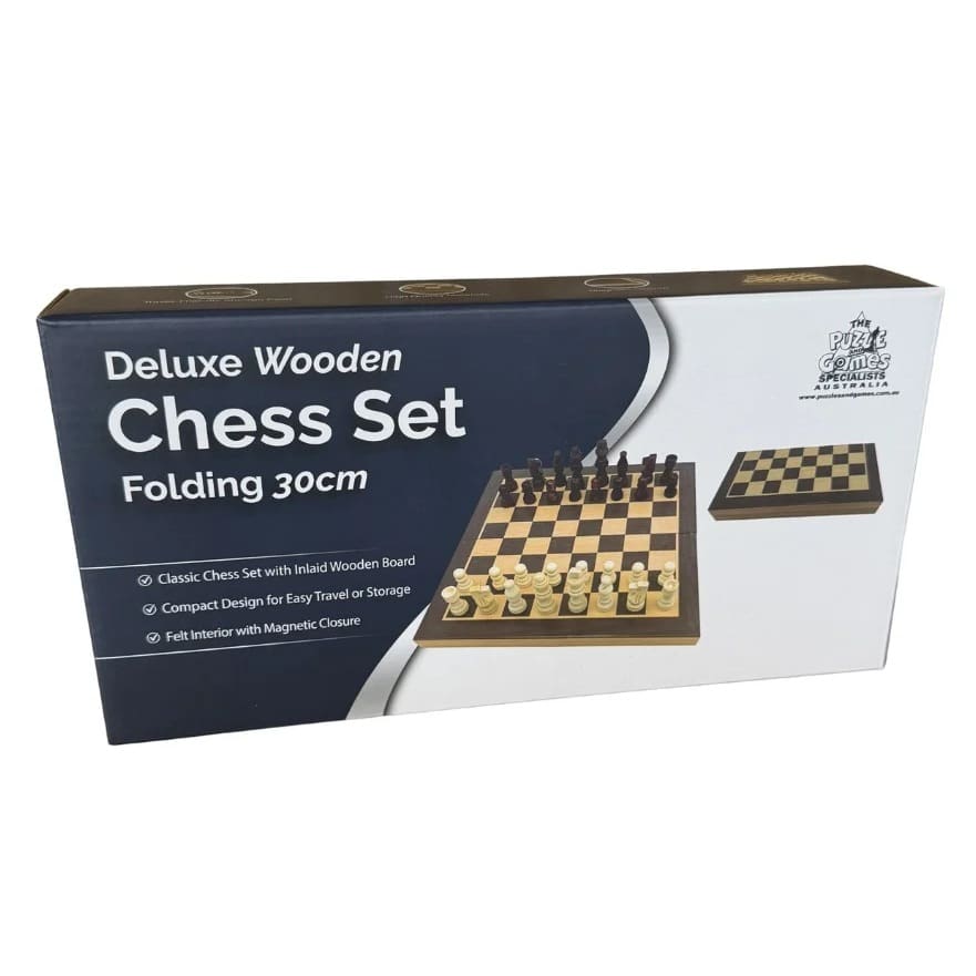 Chess Set - 30cm Deluxe Wooden (Folding)