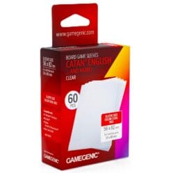 Gamegenic Board Game Card Sleeves - CATAN English Clear (56mm x 82mm) (60 Sleeves Per Pack)