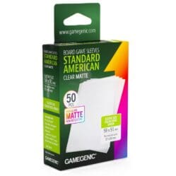 Gamegenic Board Game Card Sleeves - Standard American Clear Matte (59mm x 91mm) (50 Sleeves Per Pack)